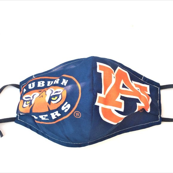 Auburn Tigers Face Mask New Reversible Blue Plaid - Picture 11 of 15